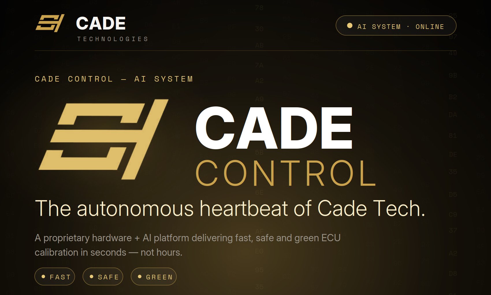 CADE CONTROL — ECU calibration AI system