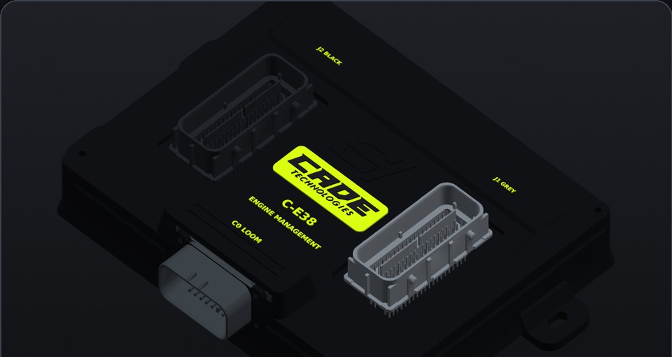 CADE E38 plug and play ECU — 3D render